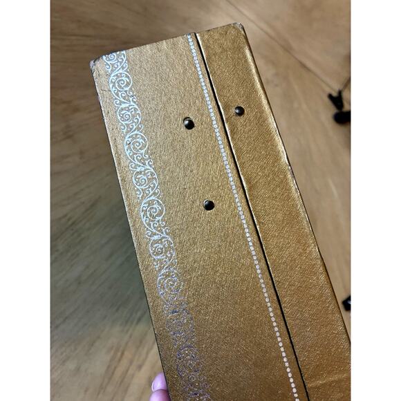 Vintage Mele & Co Jewelry 2 Tier Box Gold Tone Yellow Inside 1950s - Picture 12 of 16